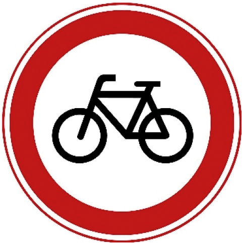 Gesloten voor fietsen en gehandicaptenvoertuigen zonder motor.