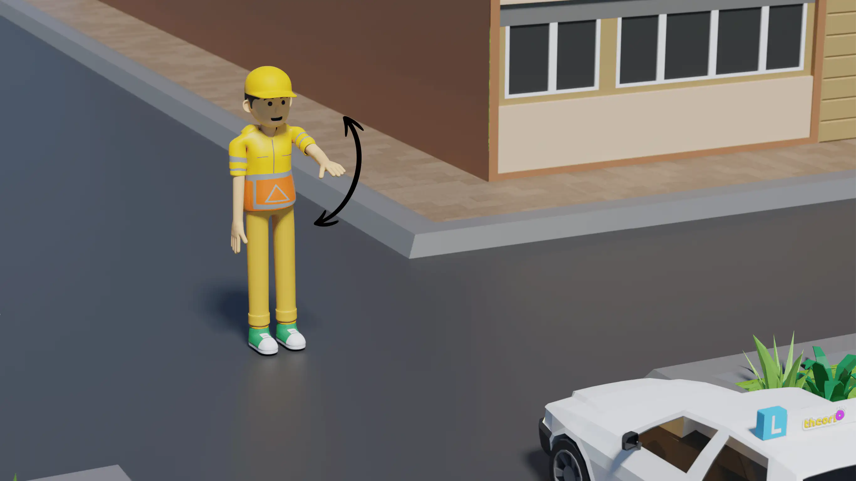 Verkeersregelaar langzamer rijden