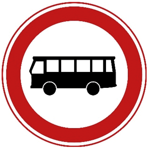 Gesloten voor bepaalde voertuigen en autobussen, bijvoorbeeld vanwege een milieu-/emissiezone.