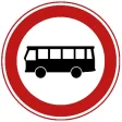 Closed for certain vehicles and buses, for example, due to an environmental/emission zone.