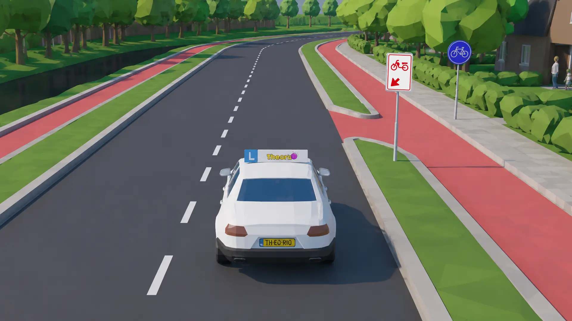 Bord waarbij bromfietsers en speed-pedelecs van het fietspad af de rijbaan op moeten