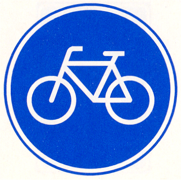 Verplicht fietspad — fietsers moeten hier rijden.