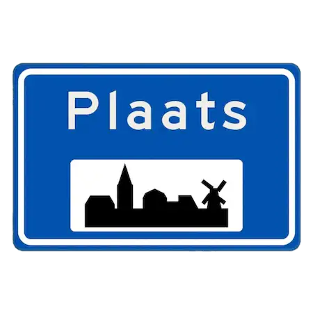 plaat bord binnen de bebouwde kom