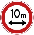 Closed for vehicles and combinations (with load) longer than indicated on the sign, for example, 10 meters.