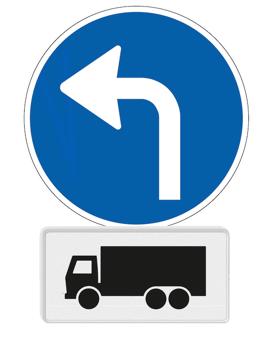Verplichte rijrichting voor vrachtauto's