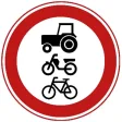 Closed for riders, cattle, carts, (mopeds) bicycles, and various slow vehicles.