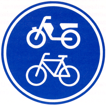 Fiets-/bromfietspad — voor fietsers en brom-/snorfietsers.