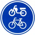 Bicycle/moped path, for cyclists and moped/scooter riders.
