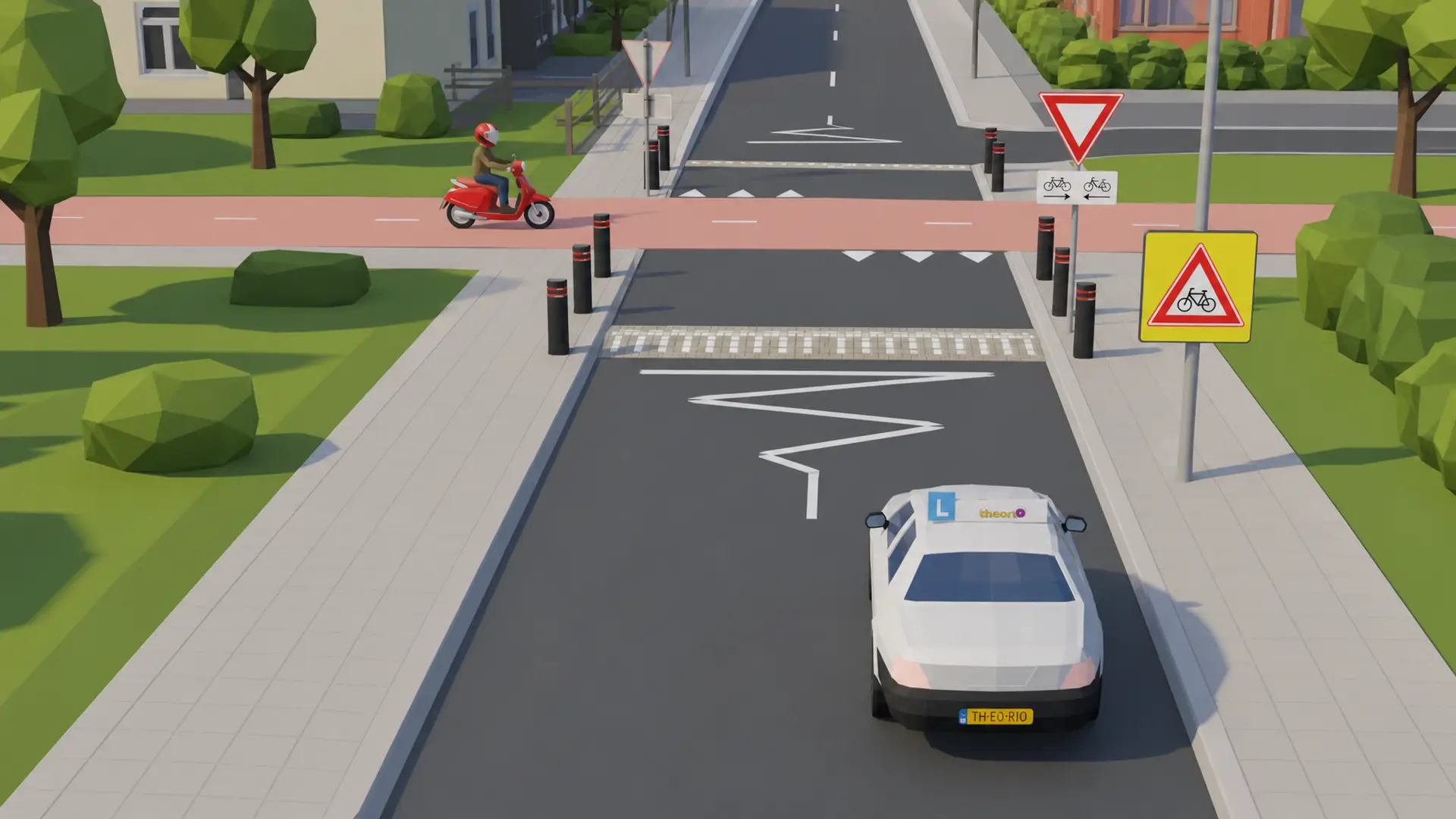 Zigzagstreep op het wegdek