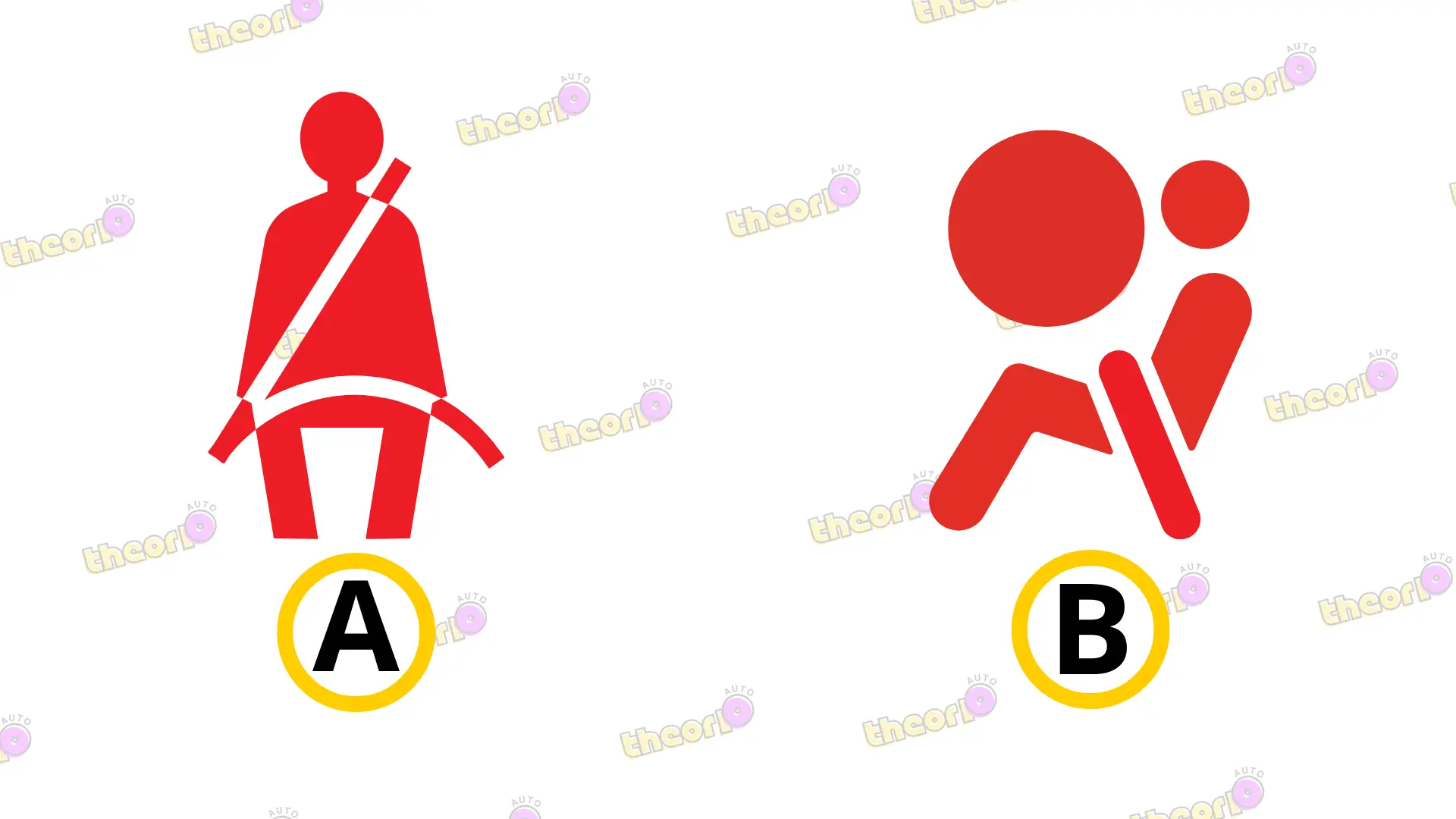 Rood dashboardlampje: een zittend figuurtje met een opgeblazen airbag ervoor