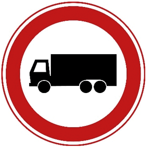 Bord C7: Gesloten voor vrachtauto's.