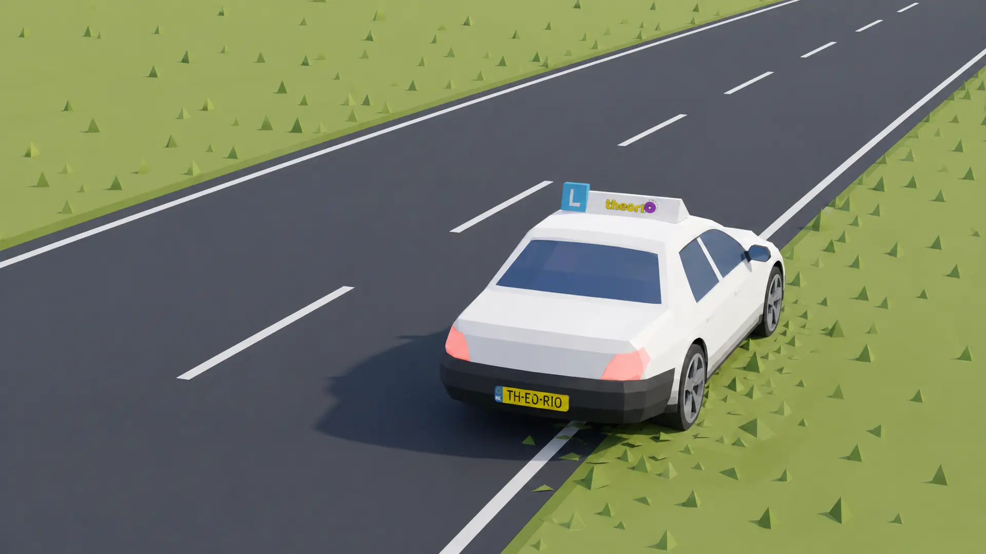 Auto die dreigt weg te glijden, met de aanwijzing om het gas los te laten