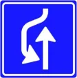 Bypass on the left side of the road.