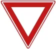 Priority intersection (shark teeth), you must yield to drivers on the intersecting road.