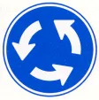 Roundabout, mandatory direction.