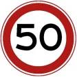 Maximum speed, for example, 50 km/h.
