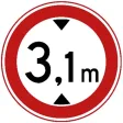 Closed for vehicles that, with load, are higher than indicated on the sign, for example, 3.1 meters.