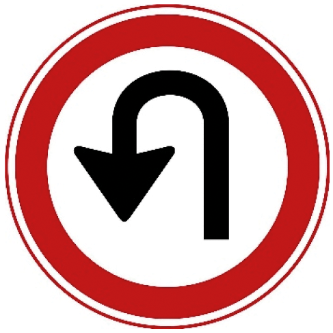 Keerverbod — je mag hier niet keren.