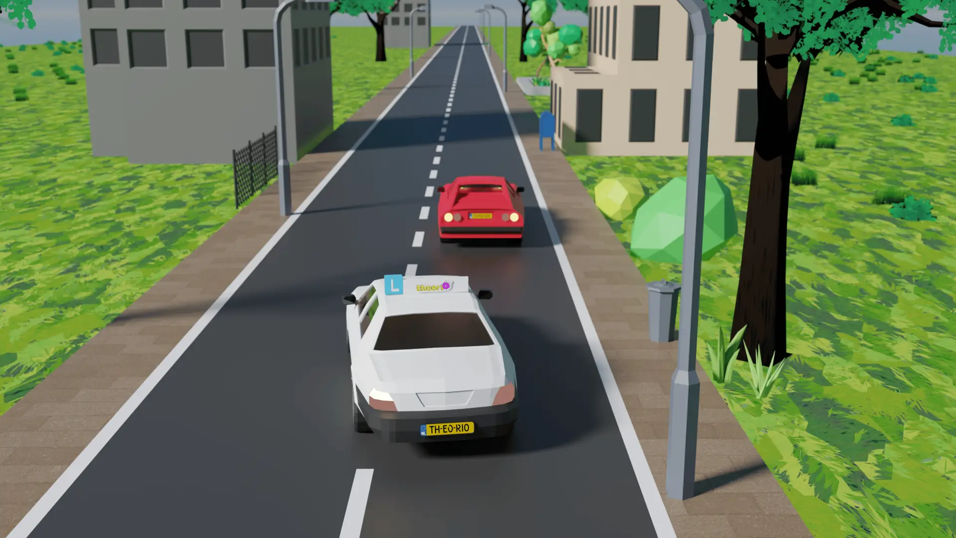 Auto die een strook naar links gaat, voorbij het andere voertuig rijdt en daarna weer terug naar de rechterrijstrook gaat