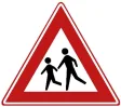 Playing/crossing children.