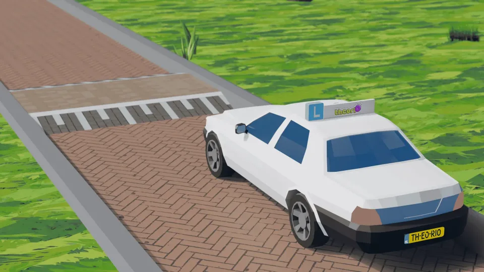 Weg ingericht voor 30 km/u met drempels