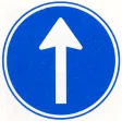 Mandatory direction straight ahead.