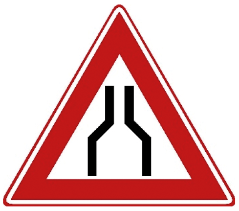 Rijbaanversmalling (algemeen).
