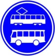 Lane or strip exclusively for line buses and trams.