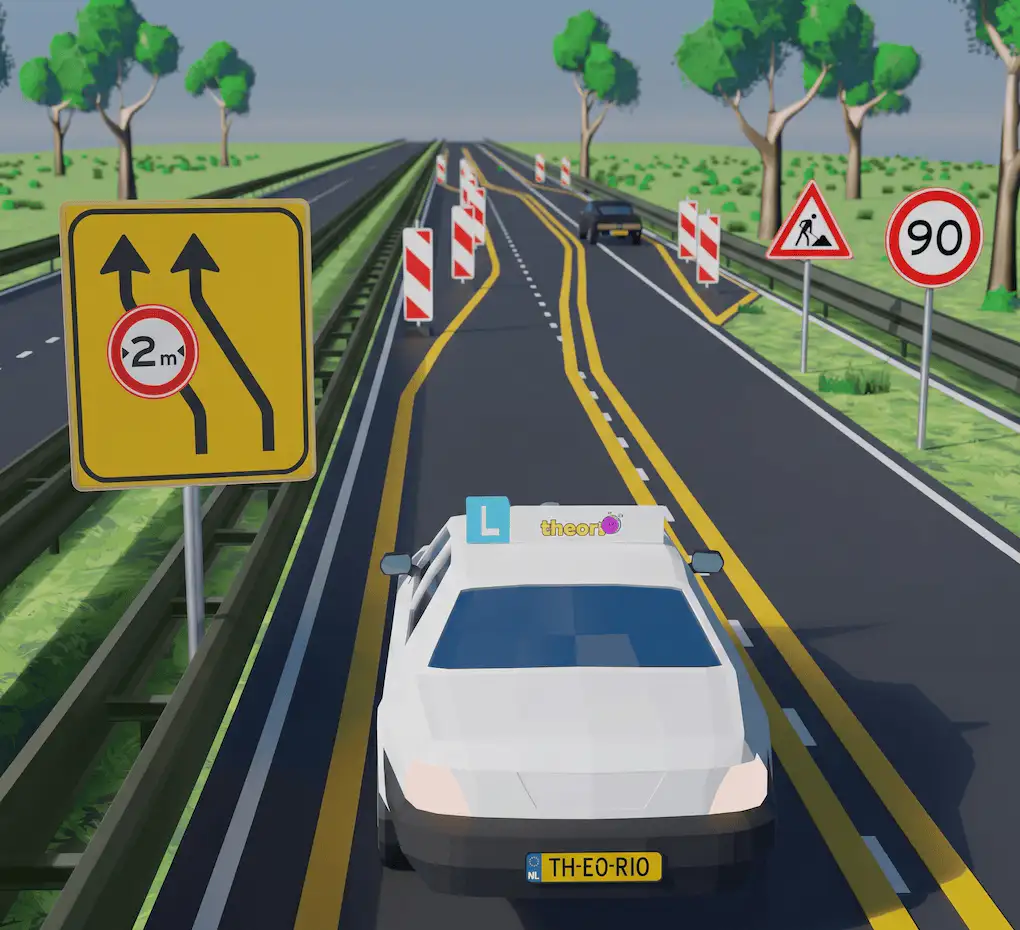 snelweg met werkzaamheden