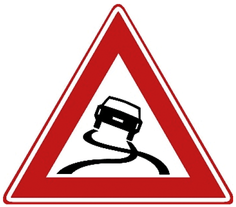 Slipgevaar / glad wegdek.