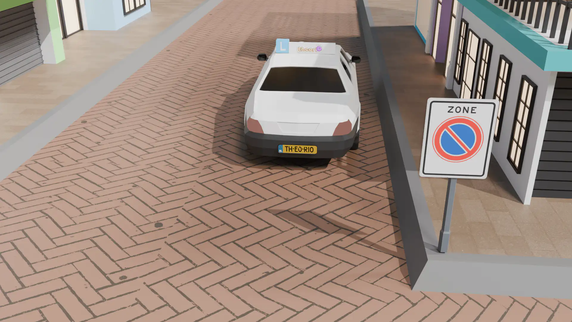 Parkeerverbodsbord met daarboven het woord ZONE, naast hetzelfde bord zonder ZONE