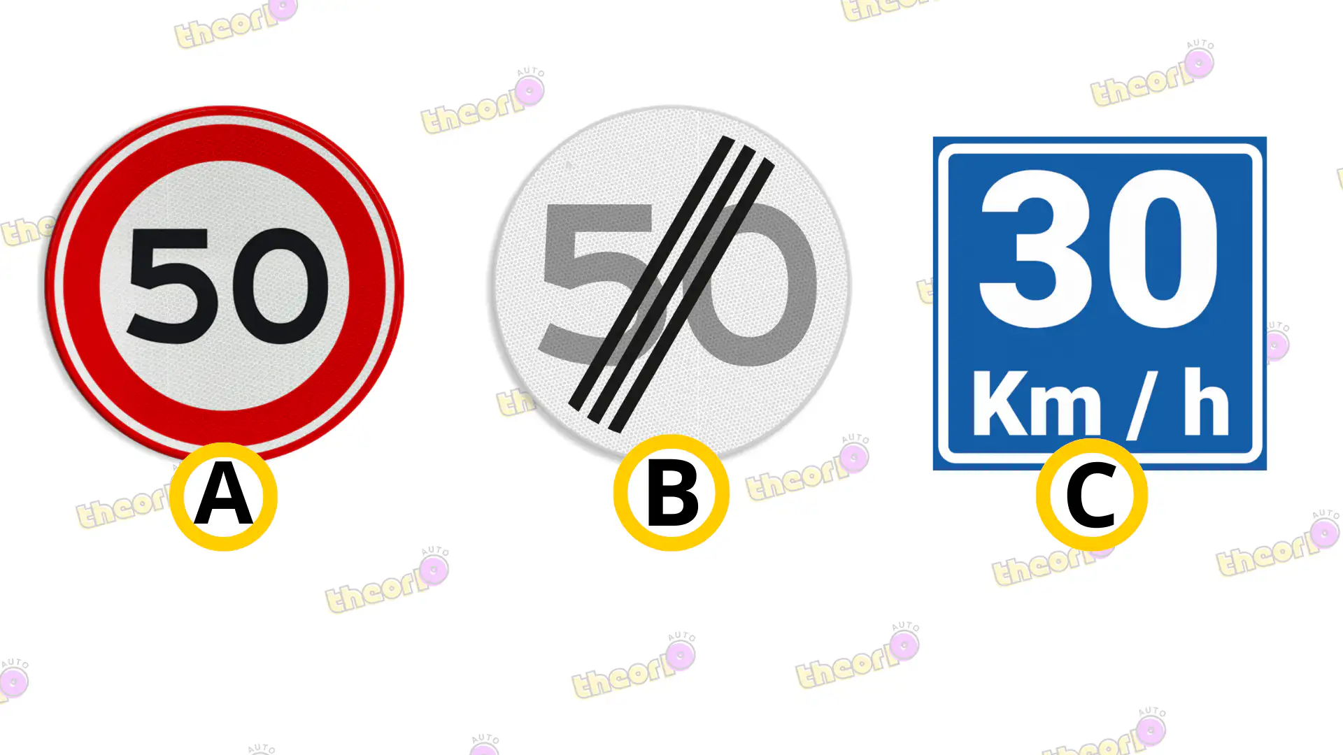 Which sign indicates a maximum speed?